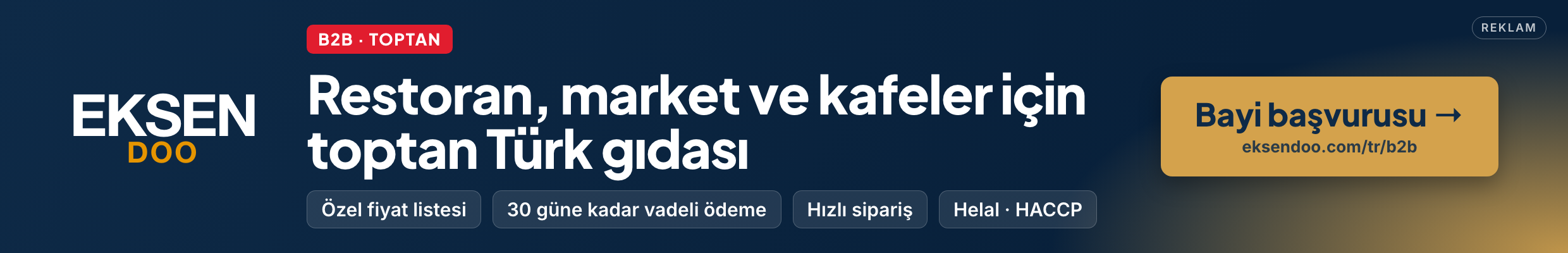 Eksendoo — Toptan Türk gıdası (B2B)