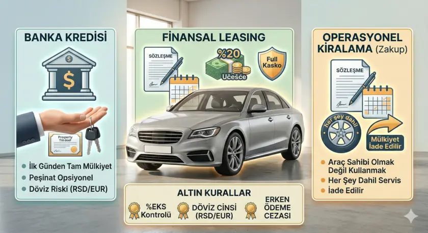 Sırbistan'da Araç Alımı, Uzun Dönem Kiralama, Finansal Kiralama