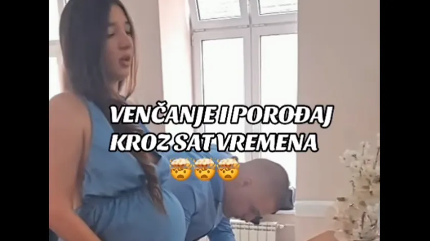 Vanja, aynı gün evlendi ve üç saat sonra anne oldu.