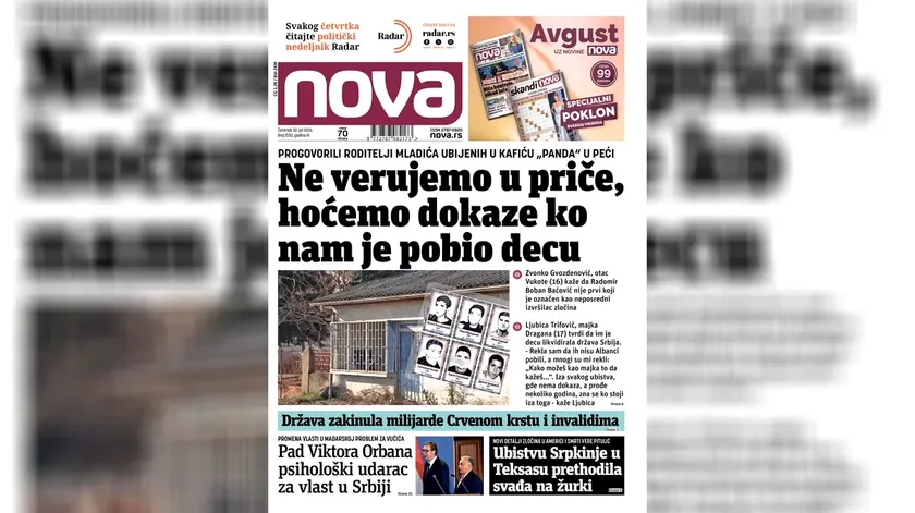 "Nova" Gazetesi'nden Çıkan Haber Aileler Kafe "Panda"nda Ölen Gençlerin Anlattıkları