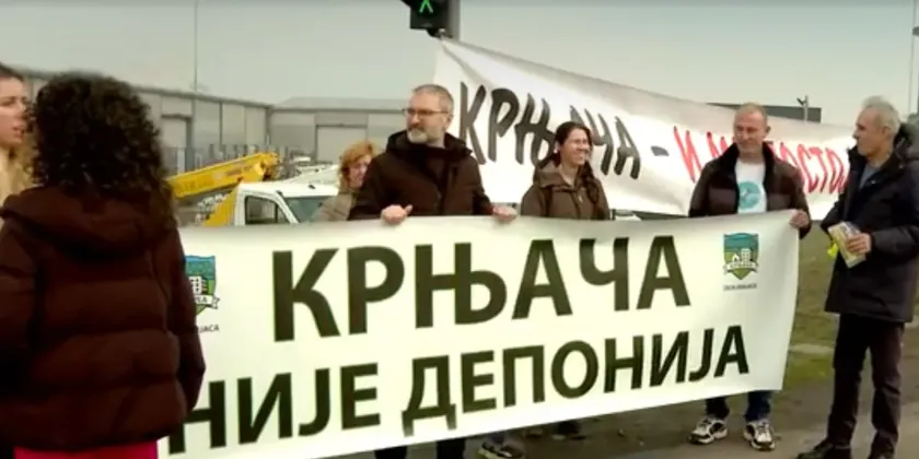 Sırbistan Pančevački Yolu'nda yasa dışı atık dökümüne karşı protesto düzenlendi