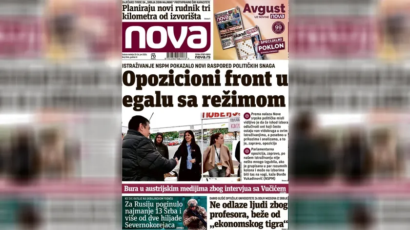 Sırbistan'da "Yeni" Gazetesi Haftasonu İssuuunda Yeni Siyasi Güç Dengelerini Açıklıyor