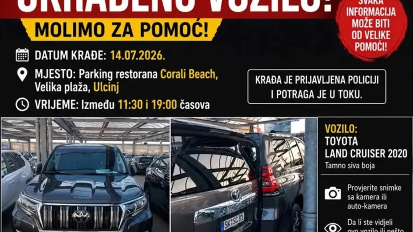 Sırbistan'da bir ailenin tatil yaptığı Karadağ'da lüks aracı çalınmasıyla şok yaşandı.