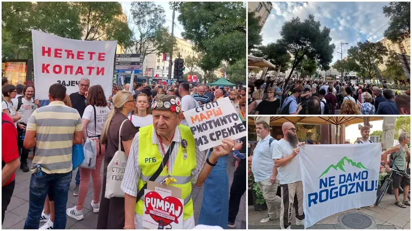 Sırp ekolojik örgütler Beograd merkezinde protesto başlattı.