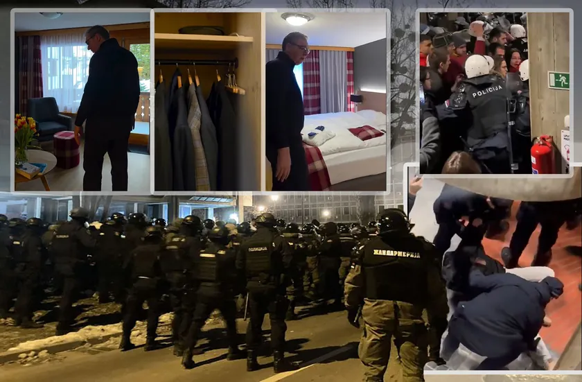 Başkanlık ofisinde öğrencilere şiddet: Aleksandar Vučić Davos'ta odasını paylaştı
