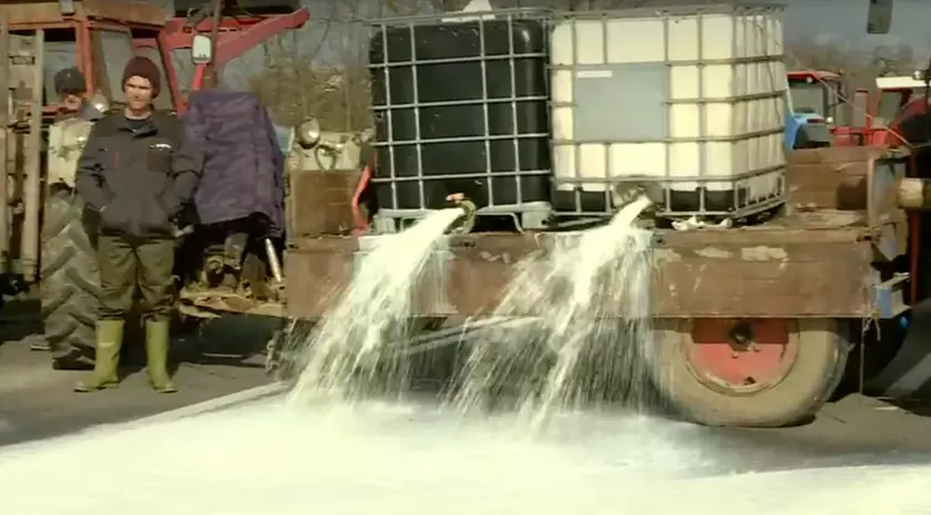 Sırbistan'da öğrenciler süt üreticilerinin iç piyasa ve alım fiyatı taleplerini destekledi