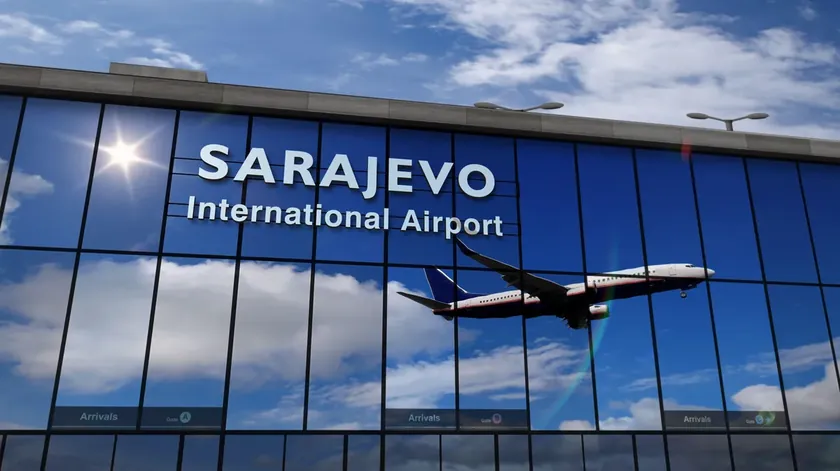 Sarayboslu aerodromunda yeni bir hoş geldiniz mesajı ile turistleri karşılanıyor.