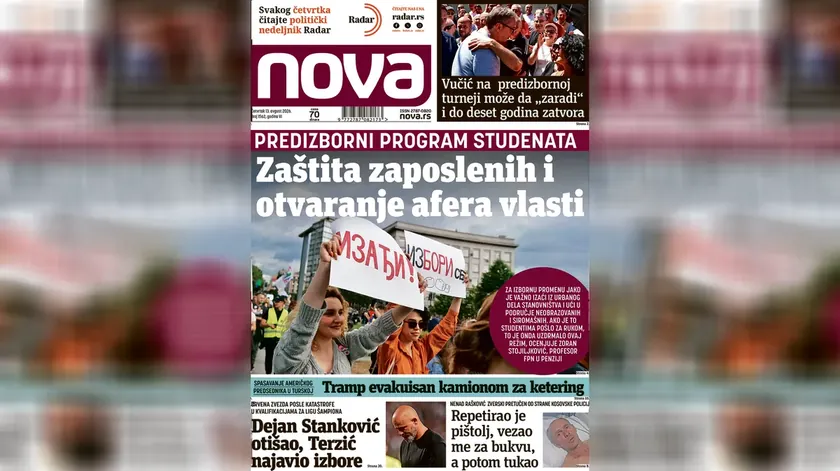 "Nova" Gazetesi "Etki Ticaretinde Her Bir Çıkış Vučić'in Kanıt Materyali Olabilir"