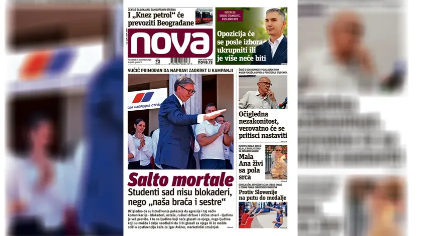 "Nova" Gazetesi'nin Yazdığına Göre Aleksandar Vučić Kampanyasında Dönüş Yapmak Zorunda Kaldı - Öğrenciler Artık "Bizim Kardeşlerimiz ve Ablalarımız"