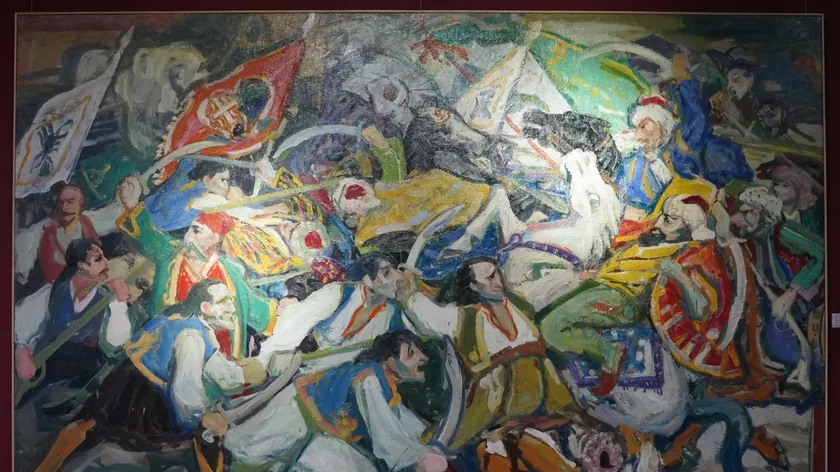 Sırbistan'da Božo Ilić'in anıtsal "Çegır Savaşı" tablosu 70 yıl sonra sergilendi