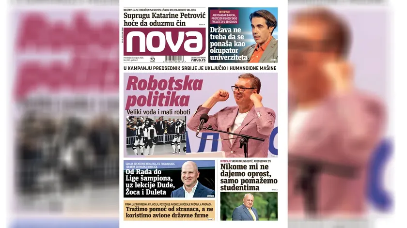 Sırbistan Cumhurbaşkanı Aleksandar Vučić'in ön seçim kampanyasına humanoid robotların dahil edilmesi