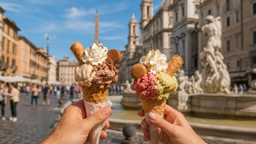 İtalya'nın başkenti Roma'da iki dondurmaya 44 avro ödeyen turistler uyardı
