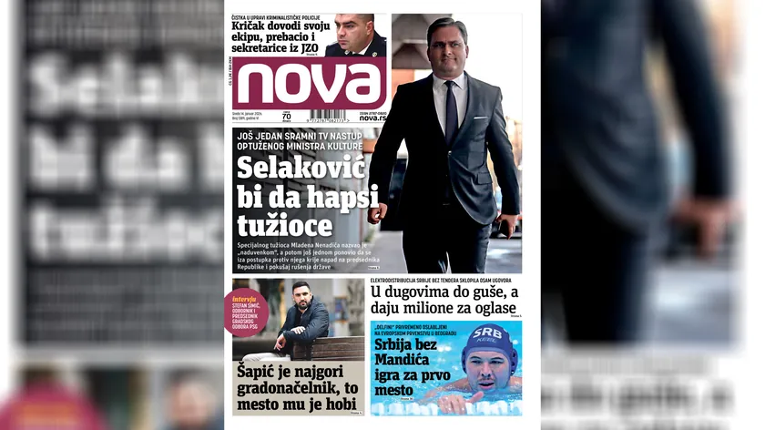 NOVA gazetesinde Şapić eleştirildi