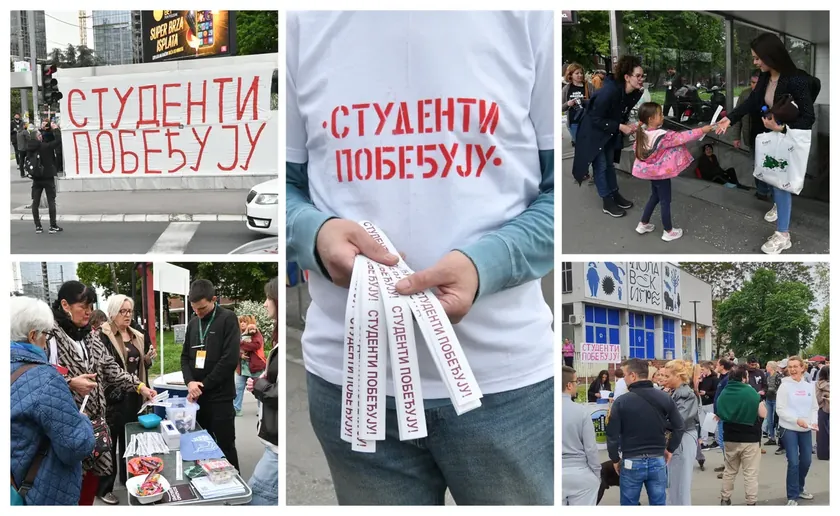 Sırbistan Genelinde 'Öğrenciler Kazanır' Etiketleri Dağıtımı Sürüyor, Tepkiler Oluşuyor