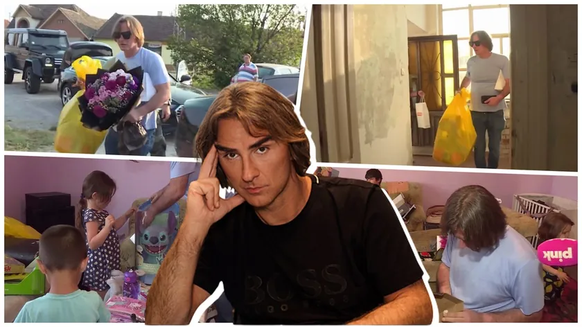 Željko Mitrović, altı çocuğu olan tek başına bir anneye yardım etti.
