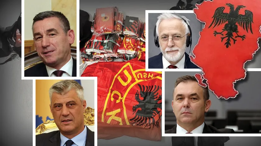 Priştin'de OVK eski liderlerine adanmış büyük bir duvar resmi ortaya çıkıyor.