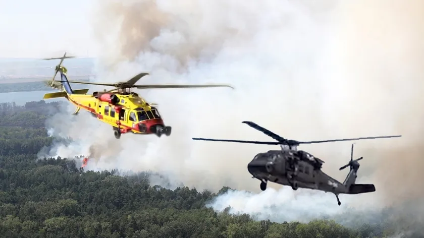 Rumenske yangın söndürme ekibi Sırbistan'a geldi Black Hawk helikopter de iniyor