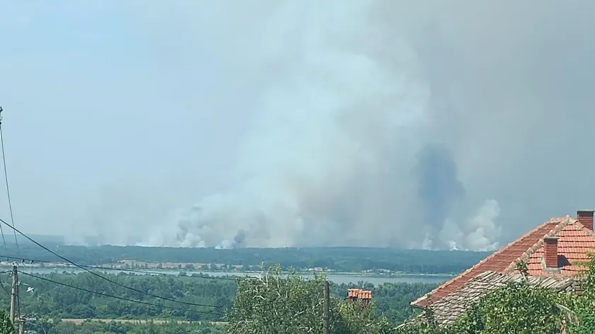 Deliblatska Peşçara'da yangın devam ediyor İtfaiyeciler görevde, Sırbistan'da günde 200'den fazla yangın