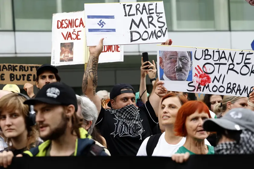 Ljubljana'da İsrail Büyükelçiliği Açılışına Karşı Protesto