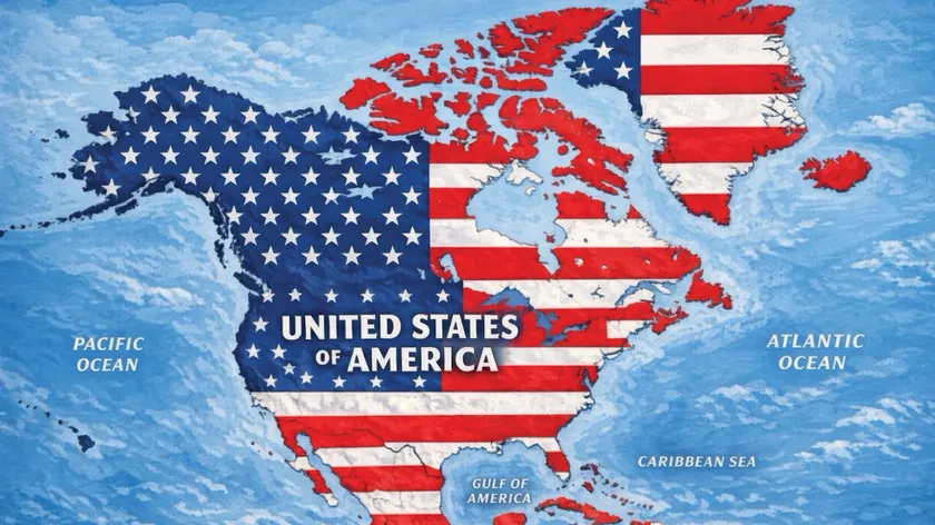Amerikalı Başkan Donald Trump, sosyal medya hesabında Meksika, Kanada ve Grönland'ı ABD'nin bir parçası olarak gösteren yeni bir harita yayınladı.