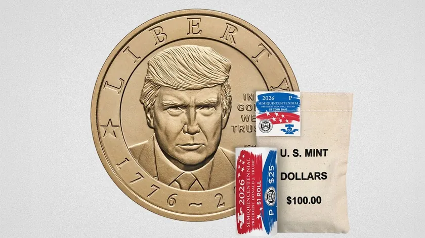 Donald Trump'ın portresiyle bir dolarlık madeni para piyasaya sürüldü.