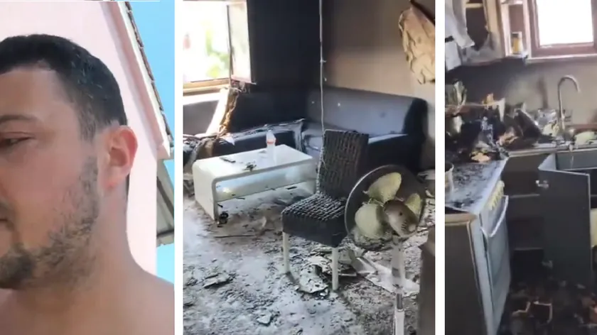 Sırbistan'da turistler apartmanı yakıp "görevi" yaptılar.