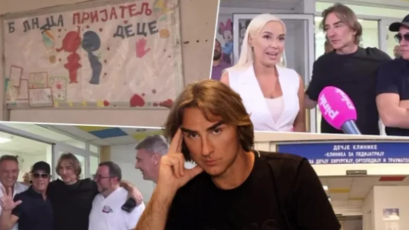 Sırp televizyoncusu Željko Mitrović ve Hollywood yıldızı Jean-Claude Van Damme, Niş'teki hastanedeki çocuklara sevinç getirdi.