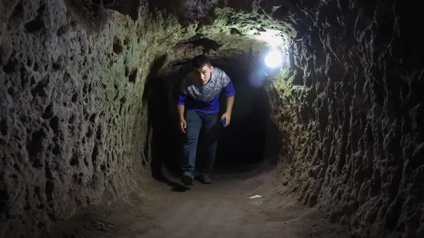 Kapadokya'daki yeraltı şehri Derinkuyu yaklaşık 20 bin kişiyi barındırıyordu