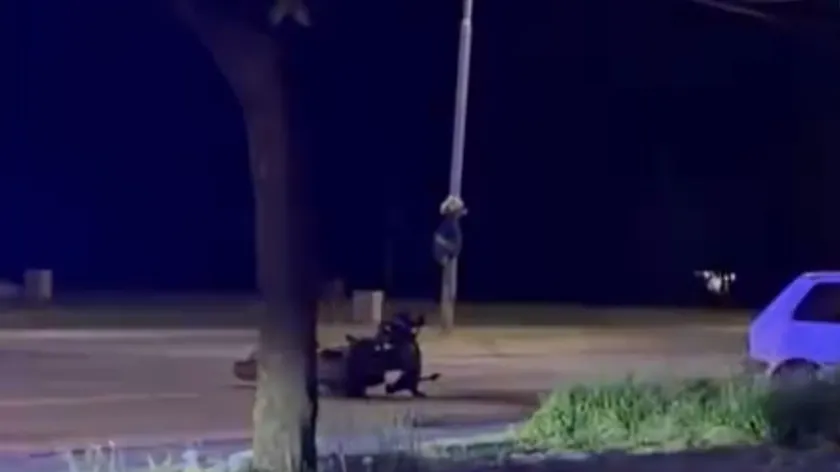 Sırbistan Kraljevo'da Dositejeva Caddesi'nde Motosikletli Devrildi Durumu Belirsiz