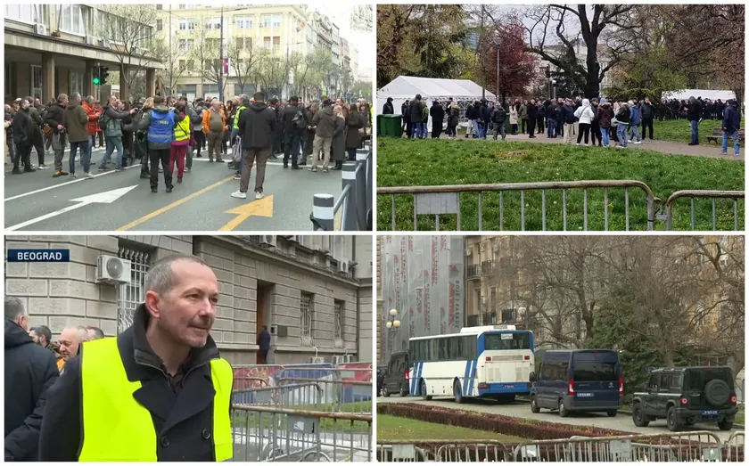 Sırbistan'da Rektörlük Baskınına Tepkiler ve Gazetecilerin Şiddeti Protestosu Başladı