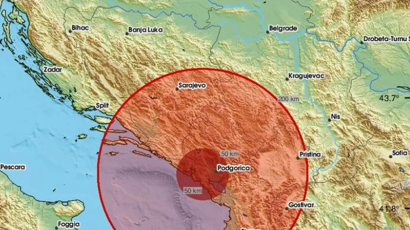 Karadağ'da 3,2 büyüklüğünde deprem meydana geldi, birçok bölgede hissedildi
