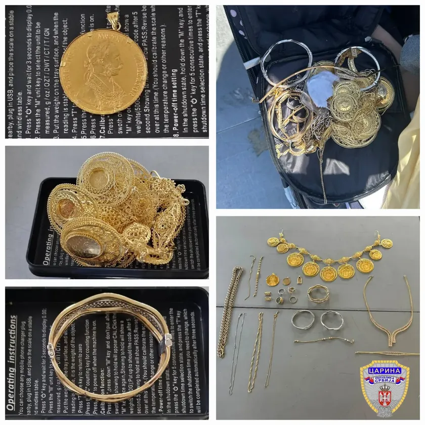 Carinici Horgoş sınır geçişinde altın takılar kaçakçılığını engellediler