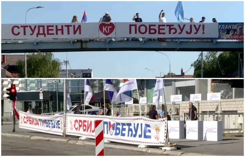 Kragujevci'deki öğrenciler bugün çeşitli noktalarda pazar düzenliyor, Kraljevo'da ise seçmen toplantısı yapıyorlar.
