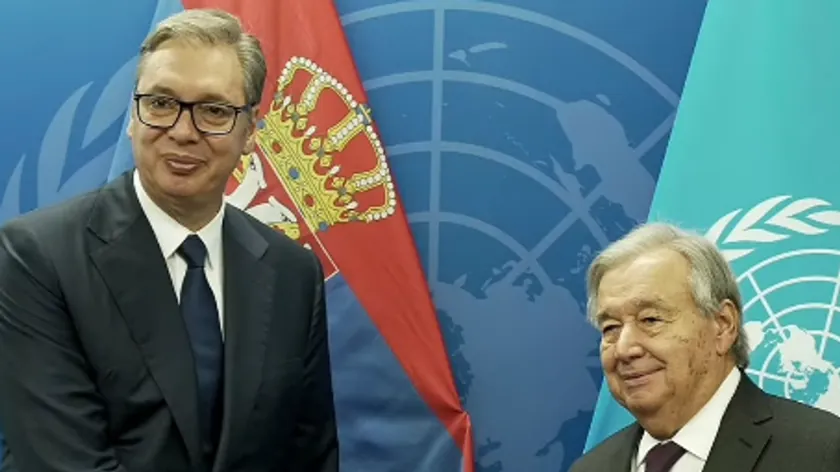 Sırbistan Cumhurbaşkanı Aleksandar Vučić, Birleşmiş Milletler Genel Sekreteri Antonio Guterres ile görüştü.