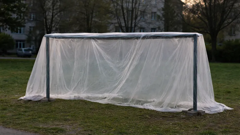 Hırvatistan'da eski Yugoslavya döneminin simgesi olan halı silkeleme demirleri sanatsal anıta dönüştürüldü.