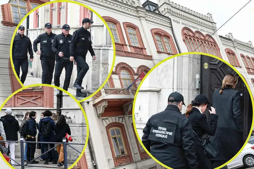 Sırbistan Belgrad Rektörlüğünde Kriminal Polis İdaresi Giriş Çıkışları Denetliyor