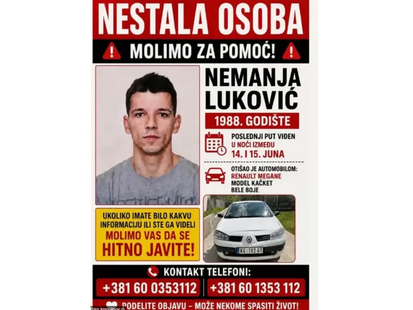 Sırbistan'ın Kragujevac Şehrinde Kaybolan Nemanja Lukovic İçin Arama Sürüyor