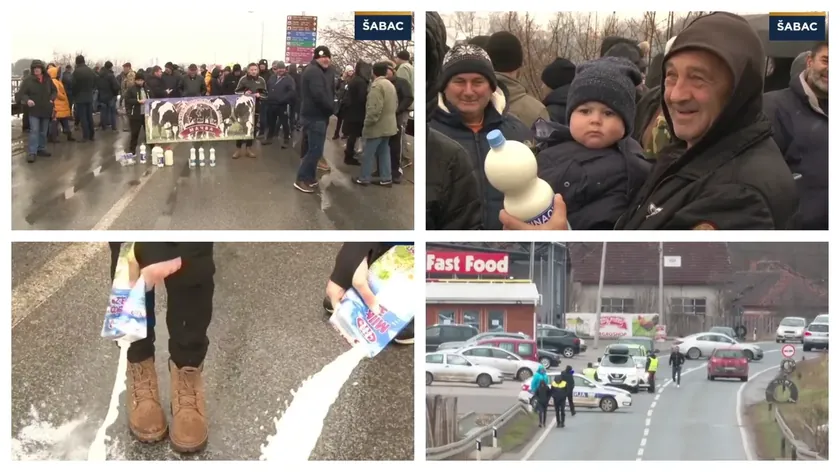 Sırbistan'da öğrenciler süt üreticileri protestosuna destek verip yol kapatma çağrısı yaptı