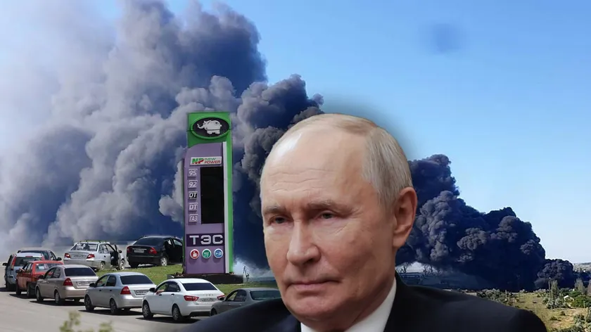 Rusya'da benzin kuyruğu! Rafineriye saldırılar sonrası Putin kısıtlamalar getirdi!