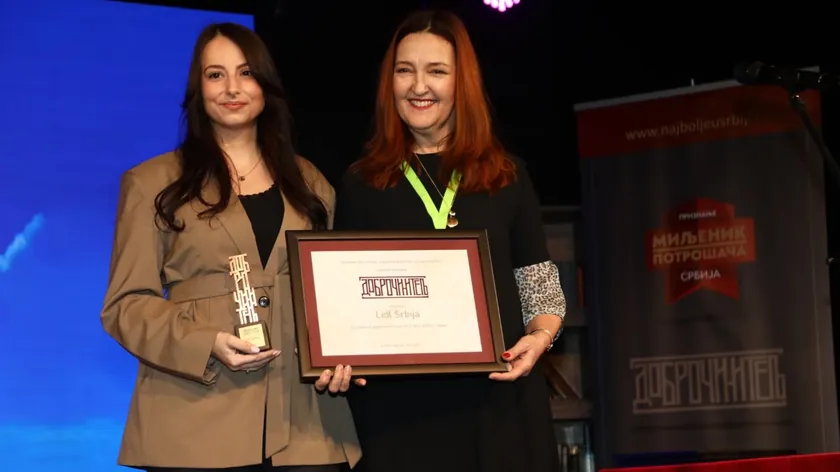 Sırbistan'da Lidl, topluma katkılarından dolayı "Hayırsever" ödülünü kazandı
