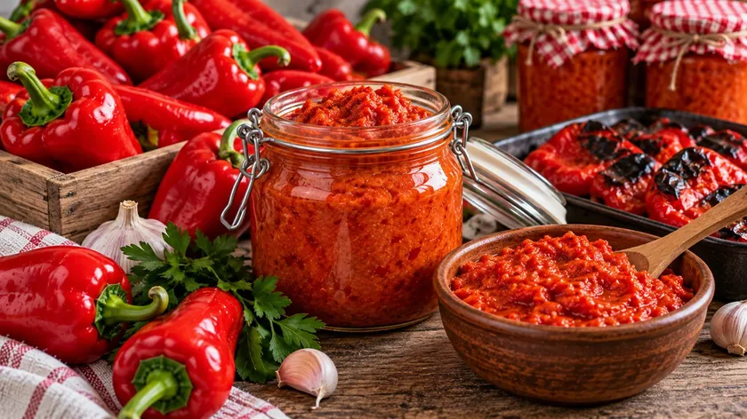 Bir kilogram ajvar için yaklaşık iki kilo taze kırmızı biber gerekir.