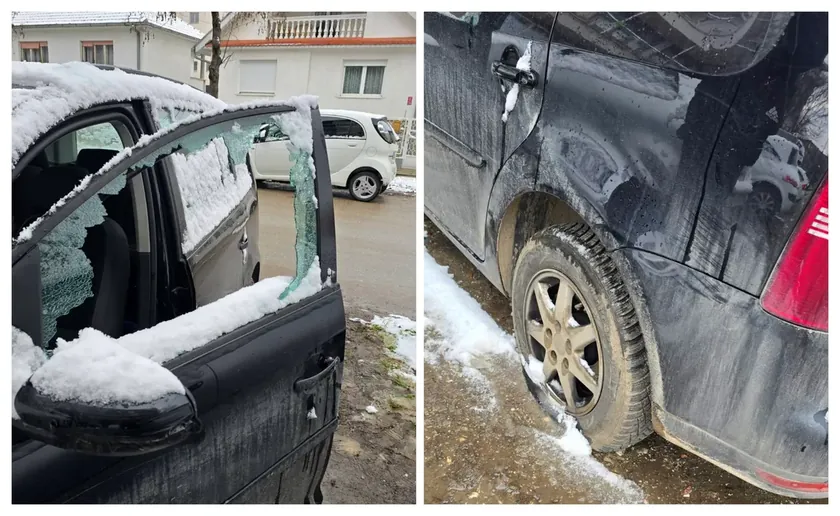 Sırbistan Kragujevac'ta öğrencilere destek veren aktivistin aracı kimliği belirsiz kişilerce tahrip edildi