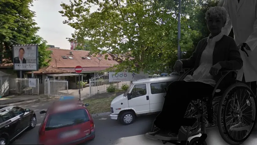 Beograd'taki "Rudo" Özel Hastanesi'nde bir duvar parçasının düşmesi üzerine endişe yaşandı.