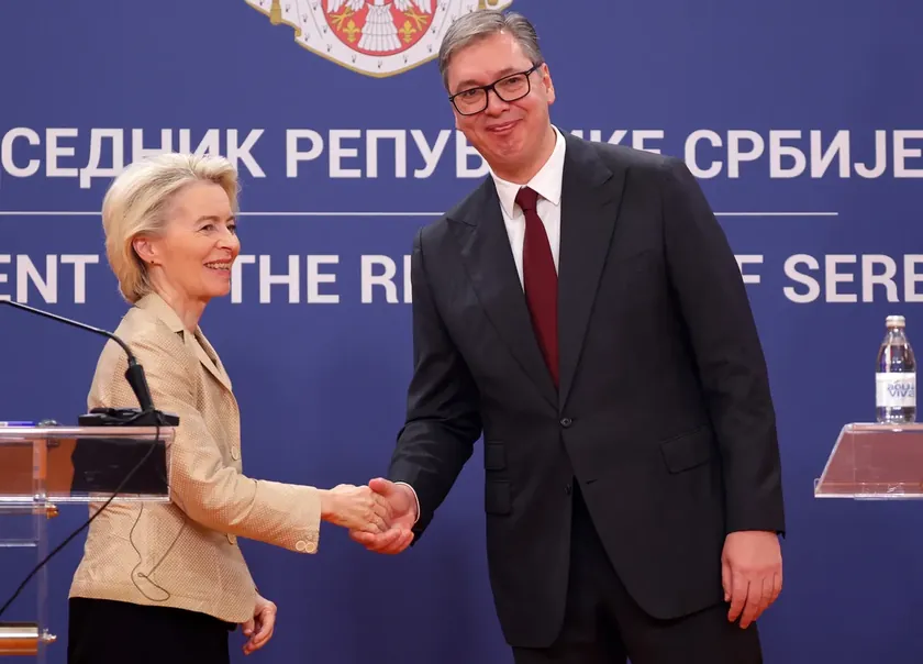 Sırbistan Cumhurbaşkanı Aleksandar Vučić, Avrupa Komisyonu Başkanı Ursula von der Leyen ile bir araya geldi.