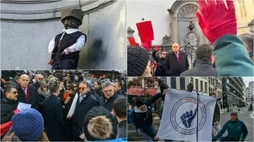 Sırbistan Devlet Günü kutlaması Brüksel'de aktivistlerce protesto edildi, tartışmalar yaşandı.