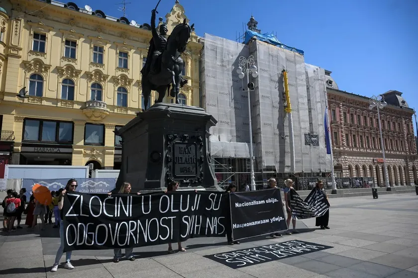 Zagreb'te "Oluja" Operasyonu'nun 31. Yıldönümünde Anti-Savaş Eylemi