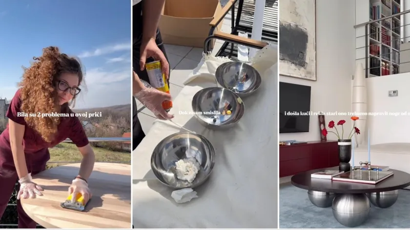 Hırvatistan'da Genç Kadın Salata Kaseleri Kullanarak Tasarım Görünümlü Masa Yaptı