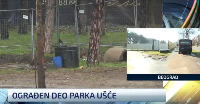 Sırbistan Belgrad'da Ušće Parkı'nın bir bölümü polis gözetiminde çevrildi