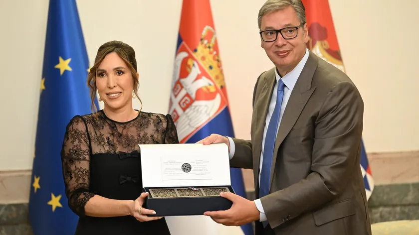 Sırbistan Cumhurbaşkanı Aleksandar Vučić, eski dünya bir numaralı tenisi Jelena Janković'i kabul etti.