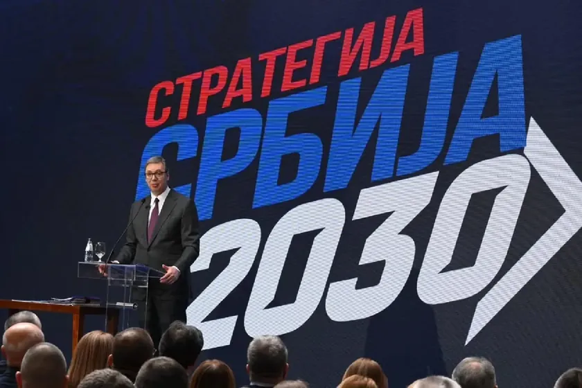Sırbistan Cumhurbaşkanı Vučić, 48 milyar avroluk 'Sırbistan 2030' stratejisini Belgrad'da tanıttı.